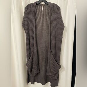 Free People Long Sleeveless Cardigan